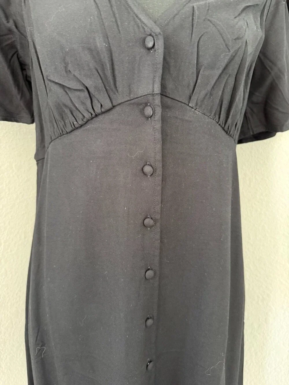 OLD NAVY Button Down Crepe Mini Dress Black Small NWT - Picture 7 of 10